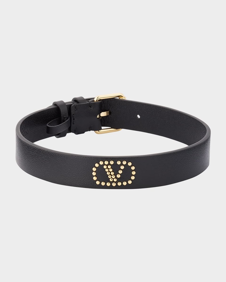 Studded VLOGO Signature Leather Choker